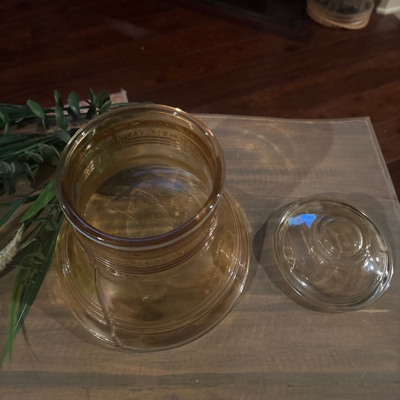 Vintage Liberty Bell Bicentennial Glass Cookie Jar Carnival Glass 8" Tall - Picture 3 of 6